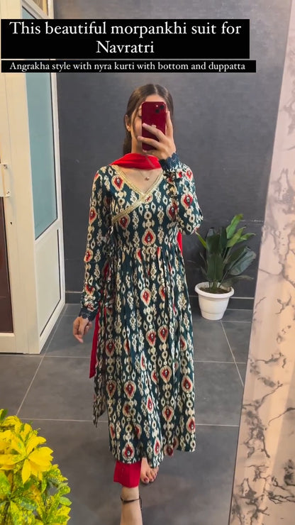 Dressyloo Most Beautiful Kurti In Angrakha Style With Nyra Kurti With Duptta